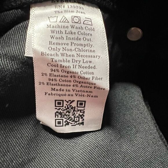 Everlane The Slim 4-Way Stretch Organic Jean | Uniform Black Mens Size 30x32 NWT - Picture 11 of 11